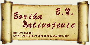 Borika Malivojević vizit kartica